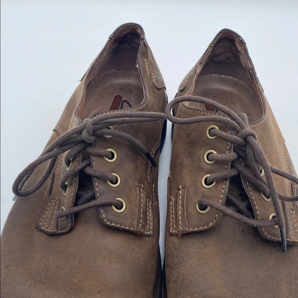 Clarks Classic Brown Leather Men's Shoes Oxford 12M la e up casual office fall